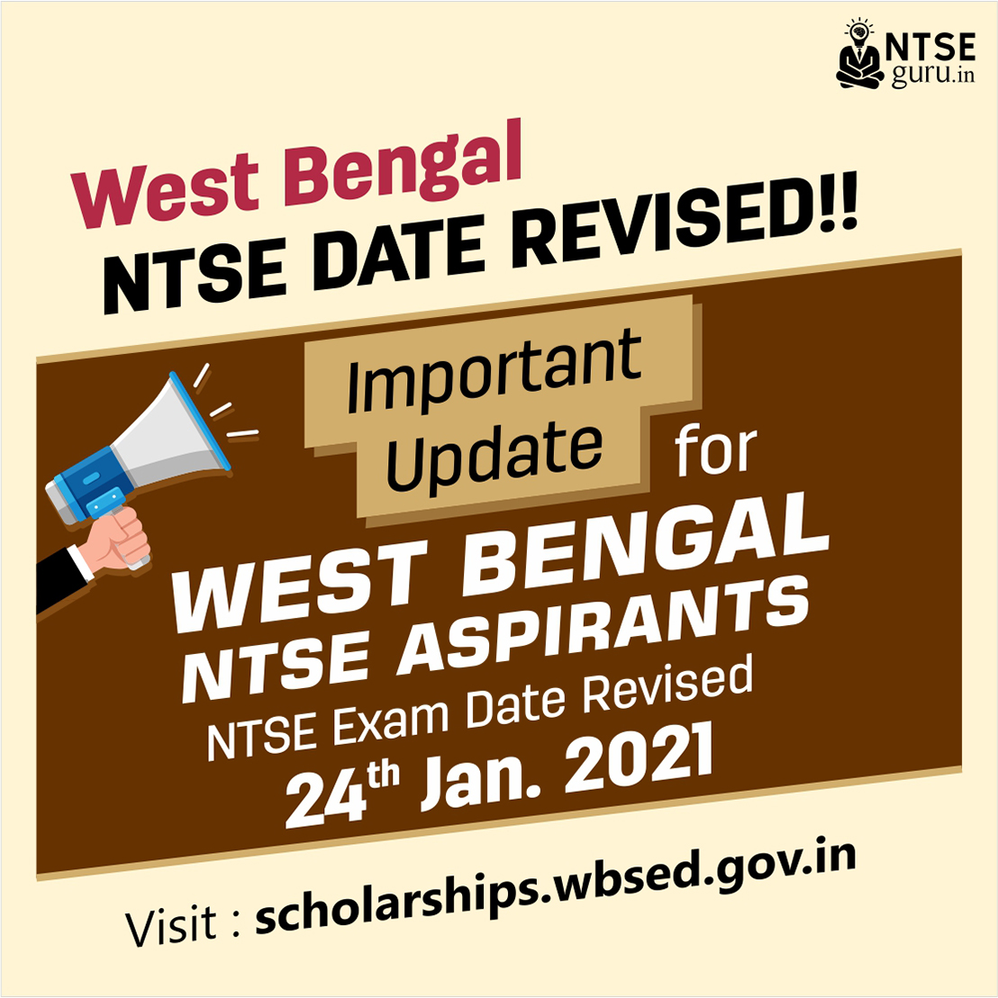 West Bengal NTSE Exam Date