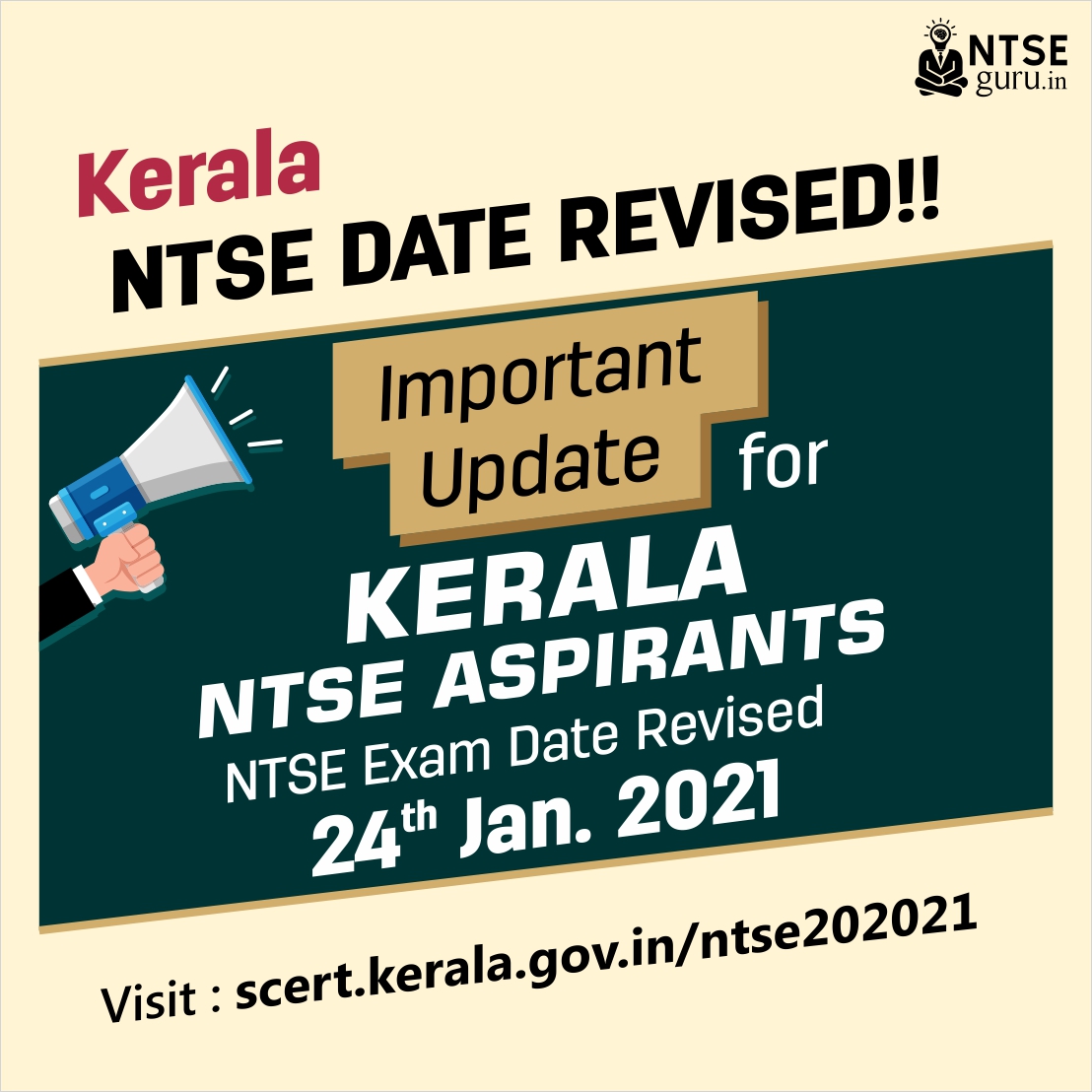 Kerala NTSE Exam Date